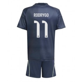 Real Madrid Rodrygo Goes #11 Uit tenue Kids 2025-26 Korte Mouw (+ Korte broeken)